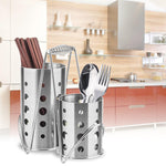 1set Stainless Steel Chopsticks Cage Tube Storage Box Drain Rack Kitchen Tool Gadgets Kitchen Storage Organizer