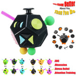 EDC 12 Sides Stress Magic Dice Fidget Anxiety Stress Attention Relief Puzzle Cube Gadgets 2 Types Polyhedron Dices Entertainment