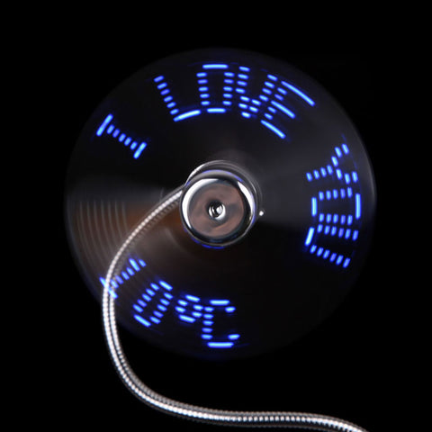 Flexible LED Flash USB Fan with Real time Temperature Display Soft Blades USB Gadgets Computer Peripherals High Quality