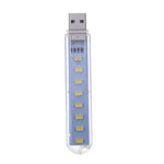 Portable Mini USB LED Night Light 8 LED Keychain 5V Desk Reading lamp Camping Book USB Gadget for Notebook Computer PC Power