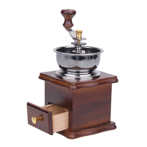 Wooden Metal Manual Coffee Grinder Retro Mini Coffee Mill Bean Machine Kitchen Gadgets