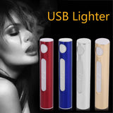 2018 Hotest Metal Shell Portable Electronic USB Lighter Rechargeable Flameless Windproof Cigarette Lighter Smoking Gadgets Gift